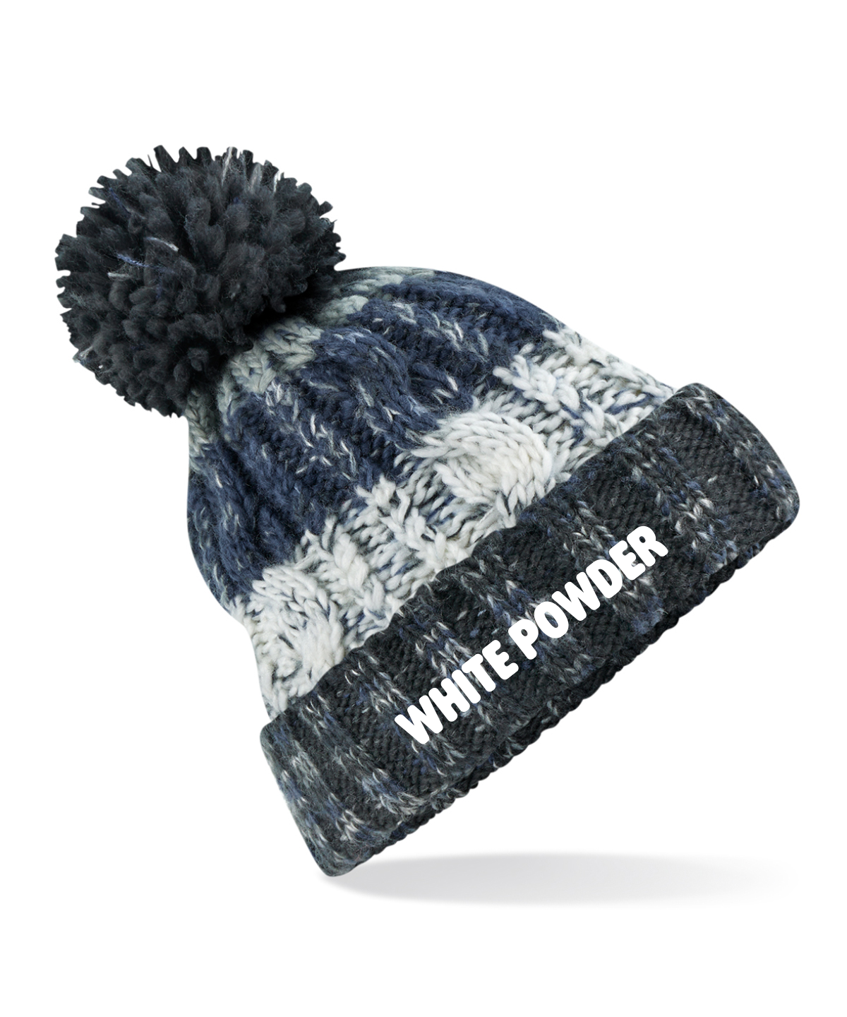 "Artic Dawn" Corkscrew pom pom beanie